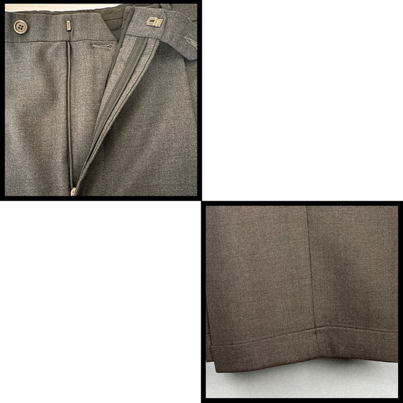 Brooks Brothers 346 Mens Stretch Wool Blend Pleated Cuffed Dress Pants Sz 36x31 - Picture 4 of 7